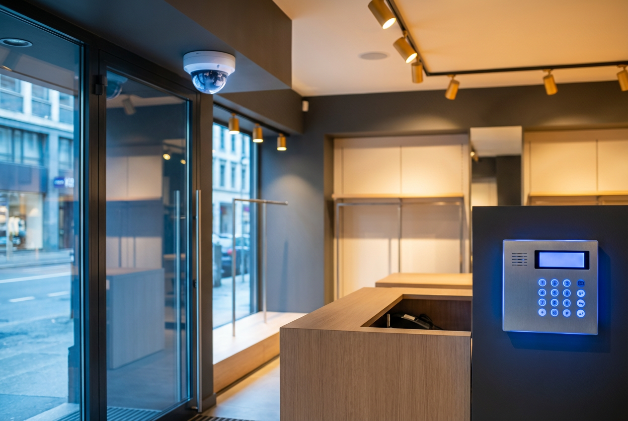 Commerce centre-ville alarme vidéosurveillance